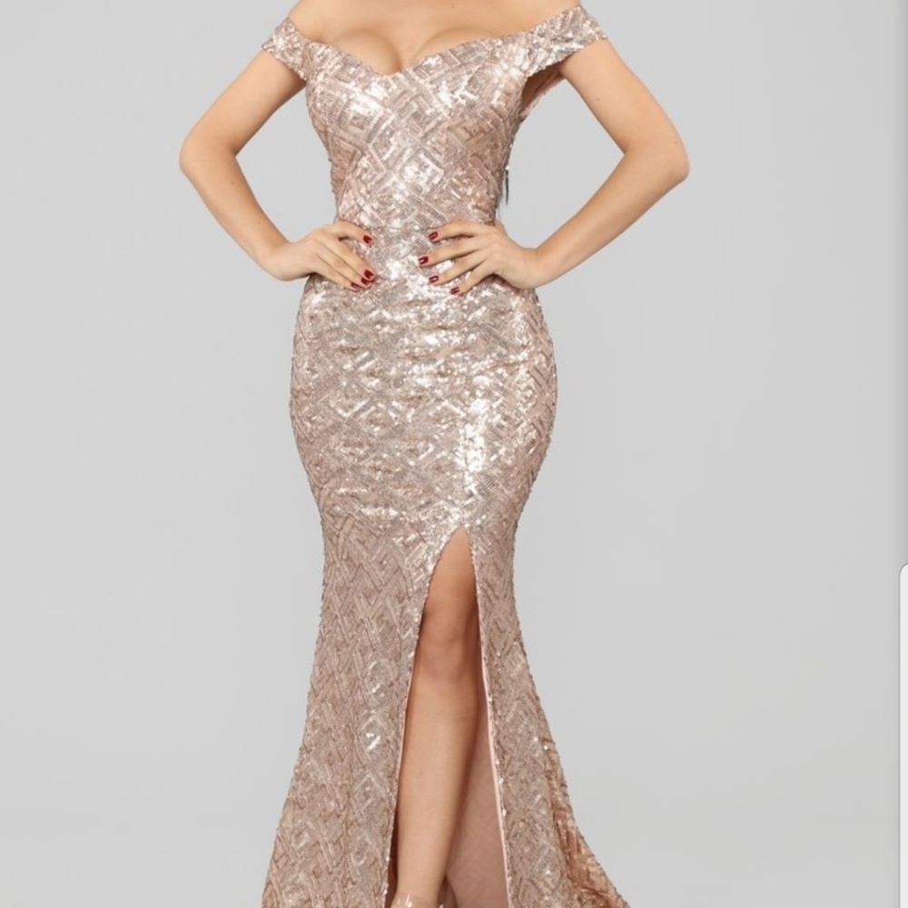 Rose gold gown/ prom dress